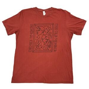 Enemies to Lovers Fan Club T-Shirt Sz XL Red w/Gray Graphic Romance Book-Tok Tee